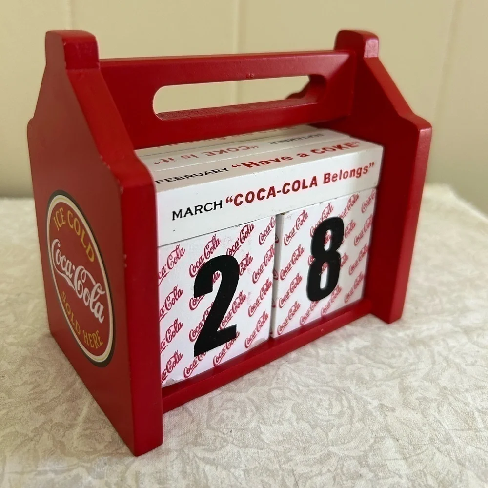 Vintage Coca-Cola Coke Perpetual Calendar Wooden block year round calendar